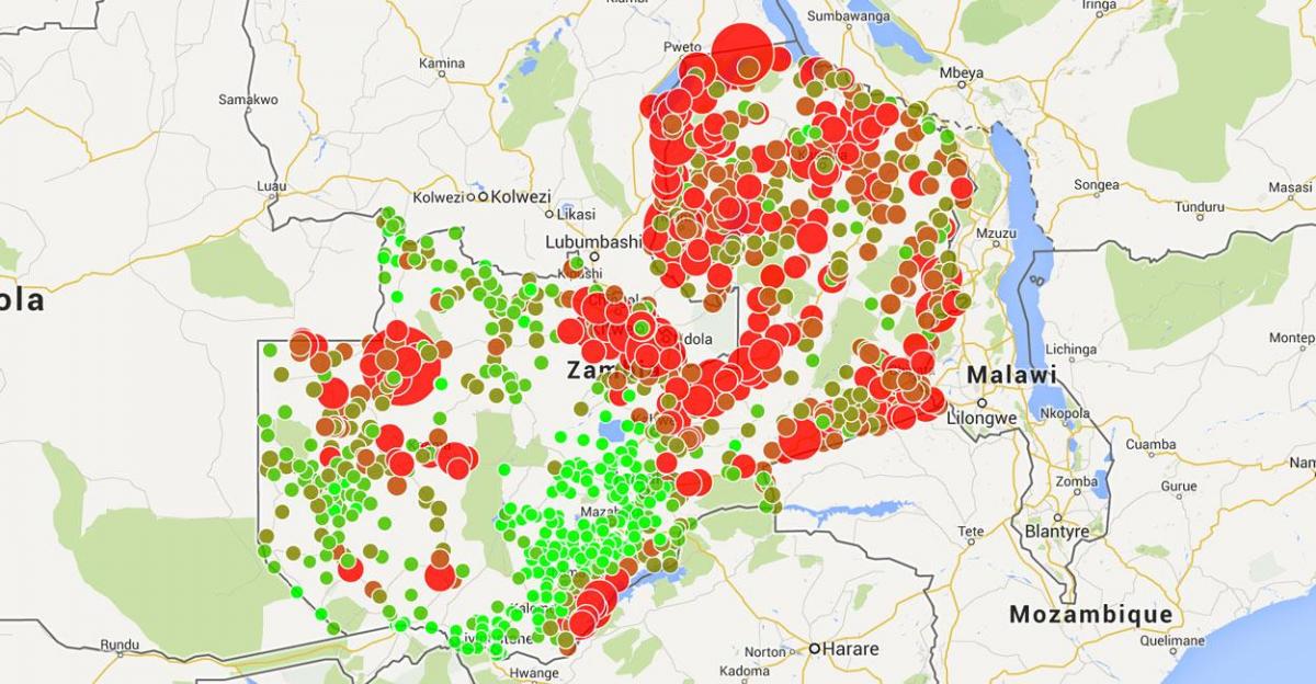 Harta e Zambia malaria