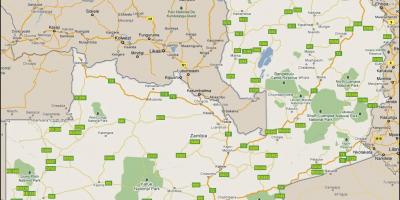 Harta e detajuar Zambia