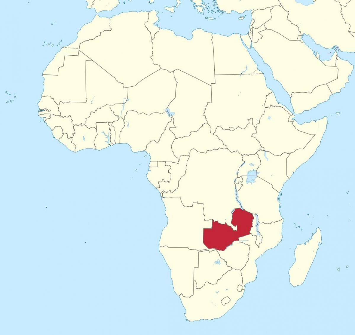 harta e afrikës treguar Zambia